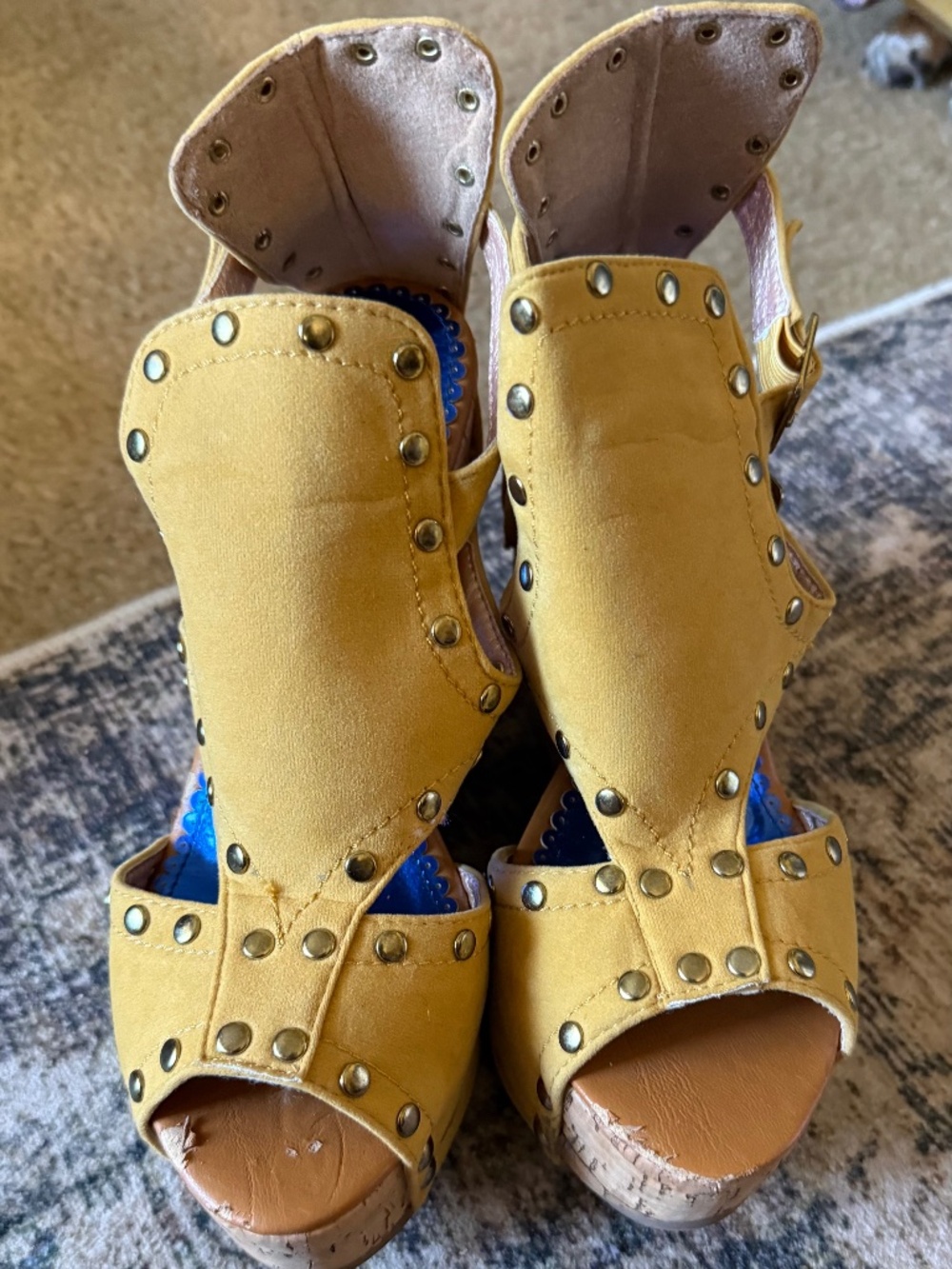 Studded Cork Wedge